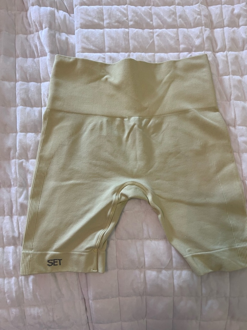 SET Active Light yellow High-Waist Seamless Bike Shorts